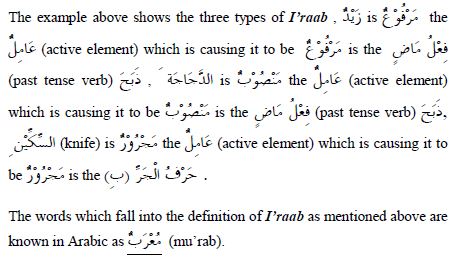case endings - al-i'raab