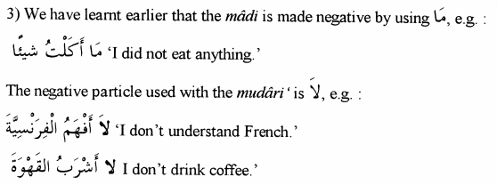 Negative Particle for Madi and Mudari Verbs